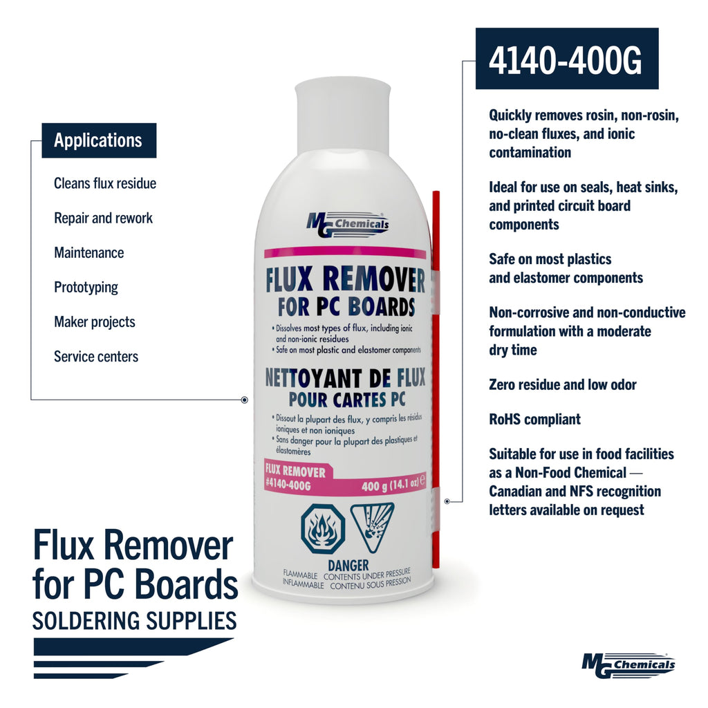 MG Chemicals - 4140-400G 4140 Flux Remover for PC Boards, 400g (14 Oz) Aerosol Can