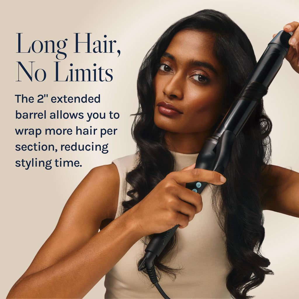 Bio Ionic Long Barrel Curling Iron, Ion Mineral & Moisture Heat Technology