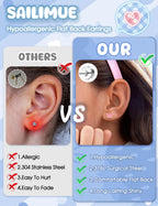 SAILIMUE Hypoallergenic Flat Back Earrings for Girls Kids Toddler Women