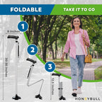 HONEYBULL Walking Cane for Men & Women Foldable, Adjustable, Heavy Duty, Free Standing, All Terrain, Collapsible Walking Sticks for Seniors & Adults