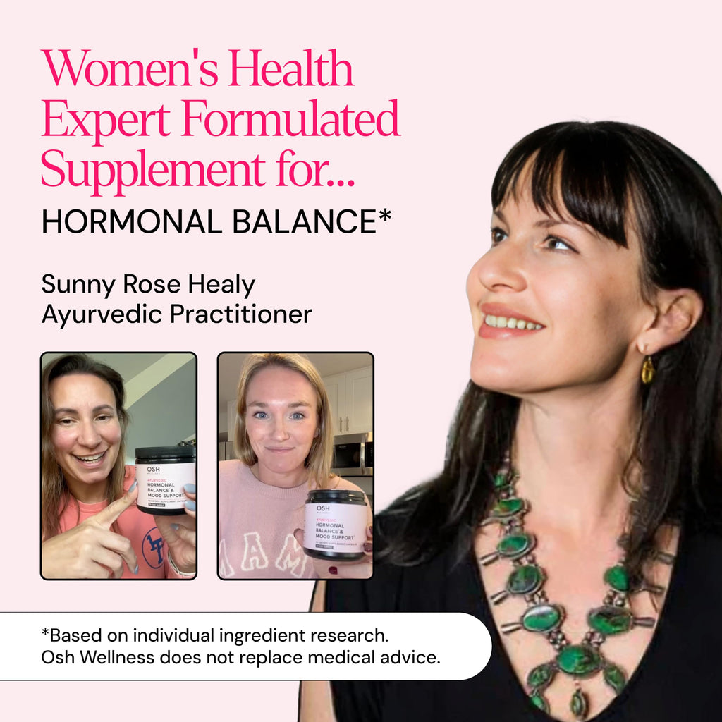 Ayurvedic Hormone Balance for Women | Cortisol Reducer | Mood, Energy, & Sleep Support | Regulates Estrogen | Stress Relief | Ashwagandha, Rhodiola, & Shatavari | Made in USA | 60 Ct. - OSH Wellness