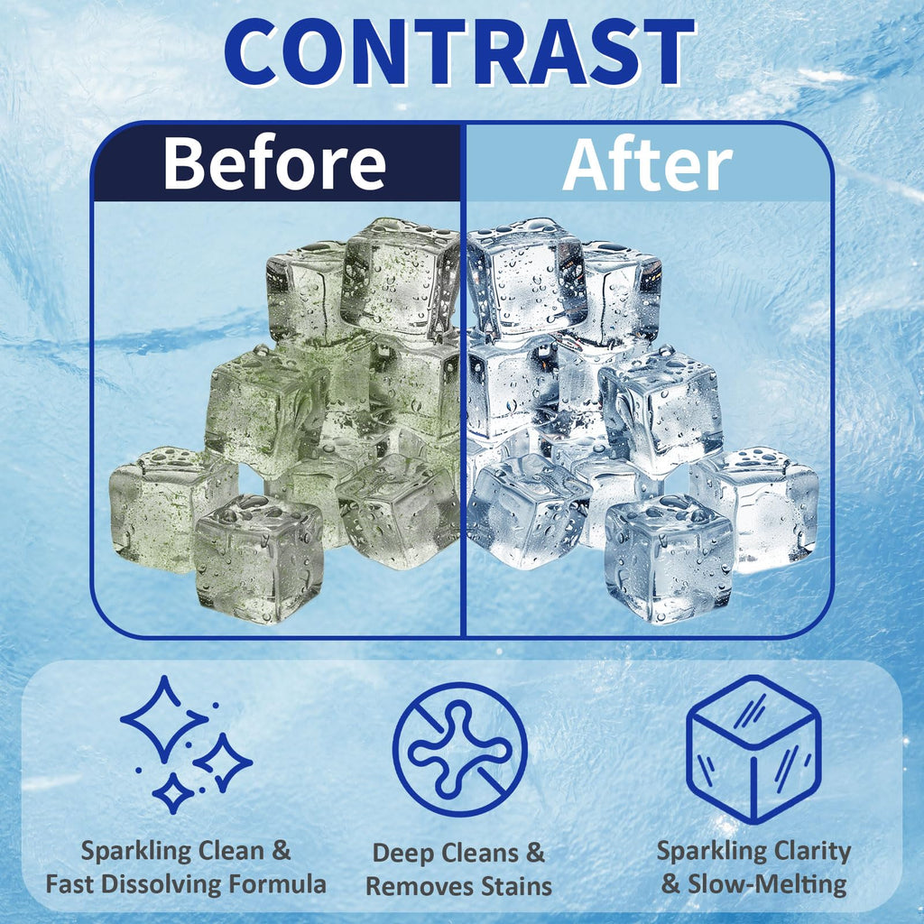 STREALE Ice Machine Cleaner Maker and Descaler - 100 Ice Maker Cleaner Tablets Compatible with All Major Brands, Nickel Safe Descaler Countertop Portable Commercial Icemaker Cleaning Solution