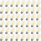 GvvooHome 48 Pack S14 LED Replacement Bulbs for Outdoor String Lights, Shatterproof 1W E26 LED Bulbs, Waterproof Outdoor Light Bulbs for Patio Light, Soft White 2200K