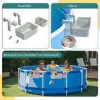 【2026 Upgrade】2-Pack Poolside Storage Basket with Cup Holder, Above Ground Pool Accessories, 3-in-1 Swimming Pool Hanging Storage Baskets to Organize Cups & Towels, Fits 3 Inch or Less Top Rail(Grey)