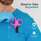 Madison Supply 2 Pack Trauma Shears - 7.5 Inch Nurse Scissors with Quality Stainless Steel, Non-Stick Fluoride-Coated Blades, High-Impact Handles - Medical Bandage Scissors - Pink