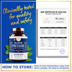 Blood Pressure Support Supplement - Green Tea, Hibiscus, Hawthorn, Garlic - Blood Pressure Vitamin, Mineral and Activated Naturals - 3 Month Supply, 90 Capsules