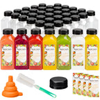 TOMNK 45pcs Juice Bottles, 12oz Reusable Juice Bottles with Caps and Labels, Funnel, Brush Beverage Containers for Juicing, Smoothies, Tea, Milk