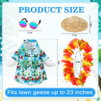 DTOFOOT 4 Pcs Hawaiian Porch Goose Outfit for 23 In Goose Statue Costume