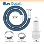 ANTOBLE 1 1/2" Swimming Pool Filter Hose Above Ground Pool Pump Hose Replacement Kit (6 Feet, 2 Hoses+4 Clamps+2 Adapters+2 Tapes)
