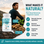 Clenoriko Pregnenolone 50mg with DHEA 25mg for Men, Tongkat Ali & Ashwagandha Root Blend, Men's Wellness Formula, Pregnenolone Supplement, 180 Capsules