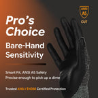 DEX FIT Level 5 Cut Resistant Gloves Cru553, 3D-Comfort Stretchy Fit, Power Grip, Professional Grade, Thin, Touch-Screen Compatible, Durable, Machine Washable; Blue XS (6) 1 Pair