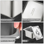 TSUBOR 6 Set Stainless Steel Hotel Pans 1/6 Size 4 Inch Deep With Lids, Anti-Jam Chafing Steam Table Pans, Catering Food Storage Metal Pan
