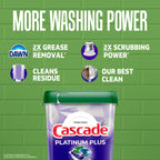 Cascade Platinum Plus Dishwasher Pods, Dishwasher Detergent, Dish Detergent Soap, Lemon, 57 Count