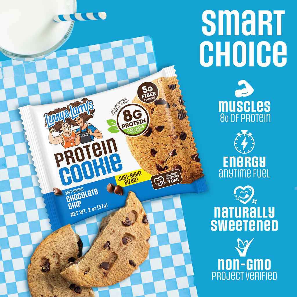 Lenny & Larry's Protein Cookie Chocolate Chip, 8g Plant Protein, 12 Pack
