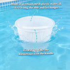 WENPENG Pool Skimmer Basket 8 Inch Pool Filter Basket with Handle (Set of 2), Plastic Replacement Skimmer basket for Inground Pool Remove Leaves Debris, Fits Most Hayward Pentair Pool Skimmers (White)