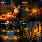 Solar Lanterns Outdoor Waterproof Hanging Hummingbird Flickering Flame