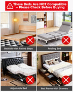 Bed Rails for Elderly Adults Safety, Bedrails for Elderly Adults Grab Bar Bed Handrails, Cane for Seniors with Non-Slip Ergonomic Handle and Storage Pocket, Fit Twin, Full, Queen, King