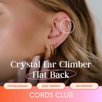 Cords Club Crystal Ear Climber Flat Back Stud- Hypoallergenic Earring