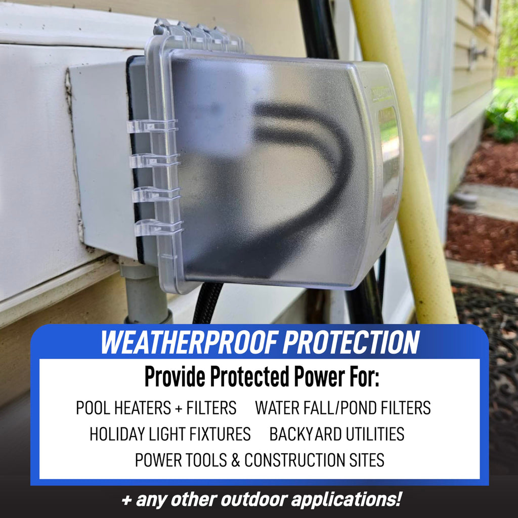 Sealproof 1-Gang Weatherproof In Use Outdoor Outlet Extra Deep Cover | Lockable, UL Extra Duty Compliant, 18 Configurations, Polycarbonate