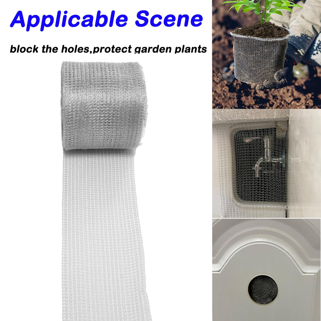 Wire Mesh Hole Fill Fabric 5 in X 103Ft, Weep Holes Filler and Covers, Upgraded Stainless Steel Wire Mesh, Flexible Stretchy Hardware Cloth for Garden House and DIY, Mice Control Rodent Barrier