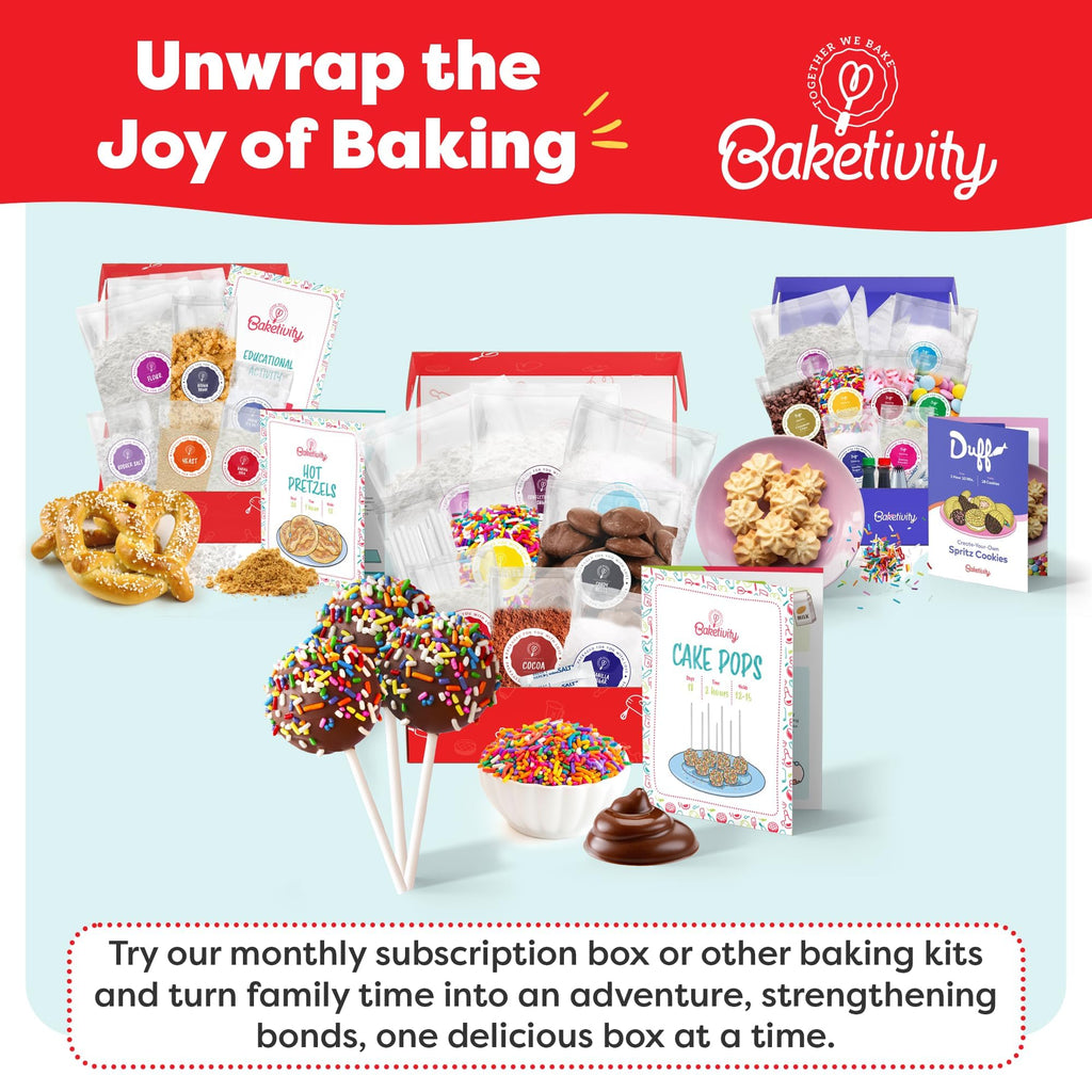 Baketivity DIY Cake Pop Kids Baking Kit with Pre-Measured Ingredients