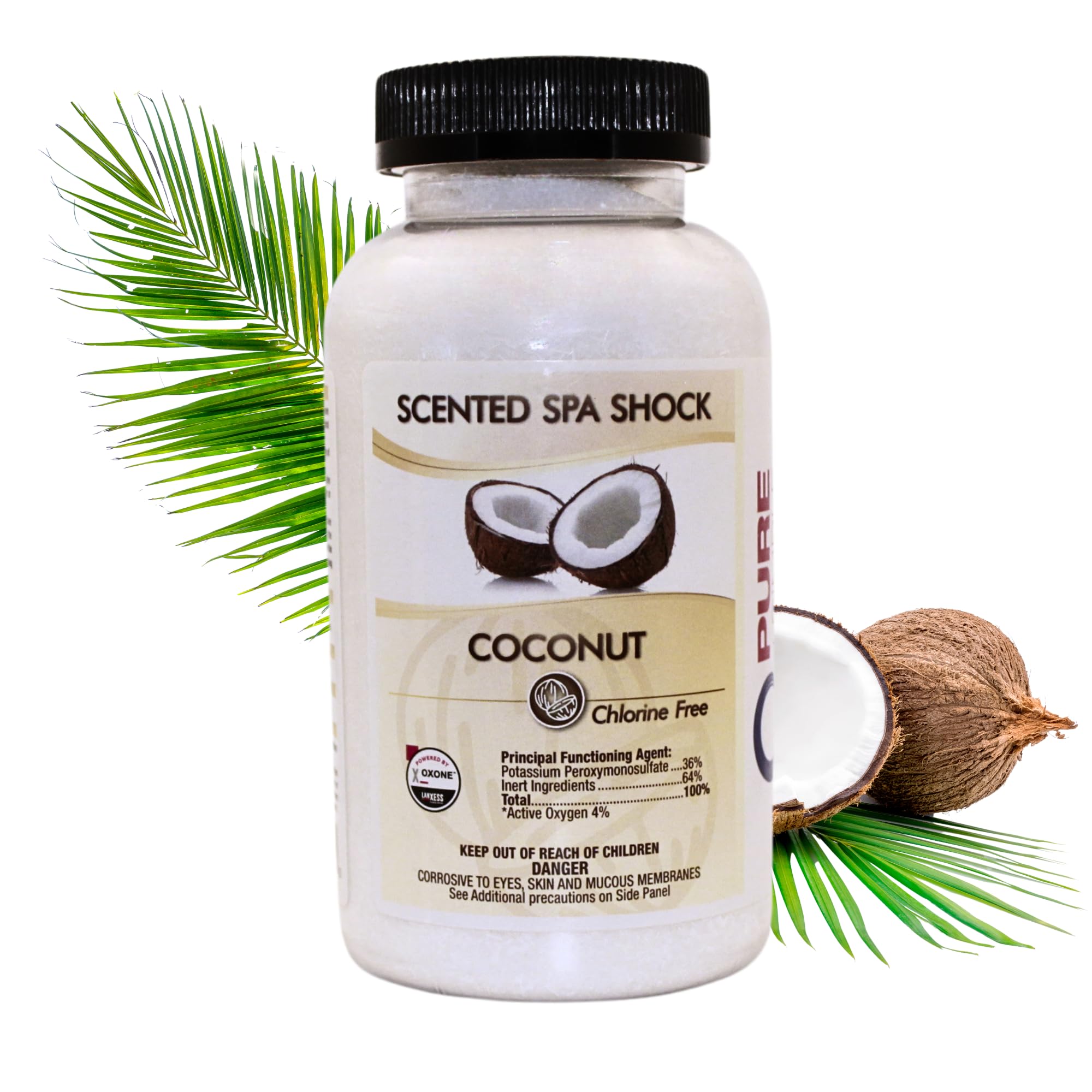 Coconut Aromatherapy Spa Shock for Hot Tubs & Spas | Non-Chlorine Oxidizing Hot Tub Shock Treatment | Compatible with Bromine Tablets & Chlorine | Neutralizes Odors & Clarifies Water (2 lbs)