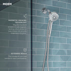 Moen Engage Magnetix Shower Head with Handheld Sprayer, 6 Spray Functions, Spot Resist Brushed Nickel, 26100EPSRN