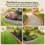 Imitation Stone Garden Fence - DIY Garden Edging Border, 2026 New Plastic Garden Retaining Fence, Interlocking No Dig Decorative Garden Fence with Stakes, for Yard, Patio, Outdoor (Gray, 30pcs)