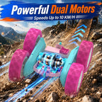 Hamdol Pink Remote Control Car for Girls, 360° Flipping Stunt Car with LED Headlights, Rechargeable 4WD Electric Toy Vehicle, Princess Gift for 6 7 8 9 10 11 Year Old Girls, Birthday & Christmas Toy