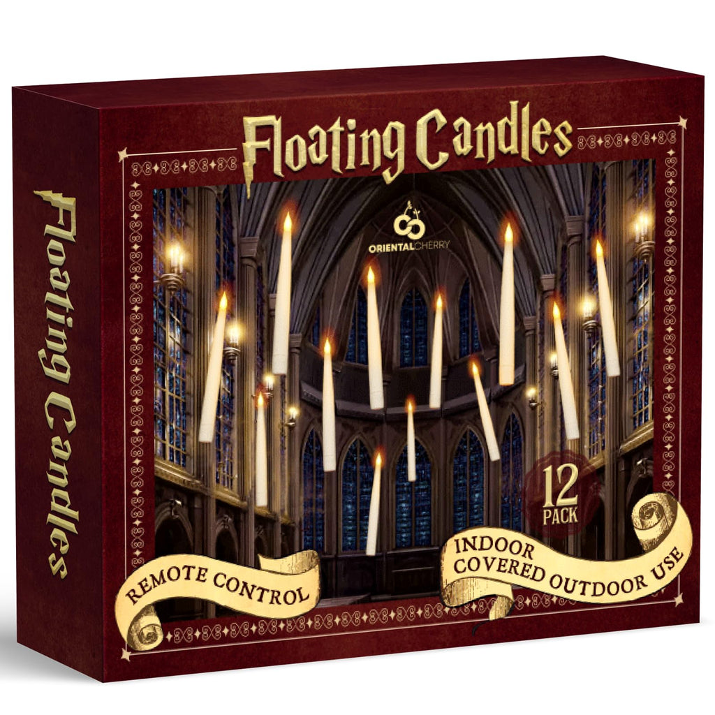 Floating LED Candles with Remote Control - 12 Pcs Magic Flickering Light