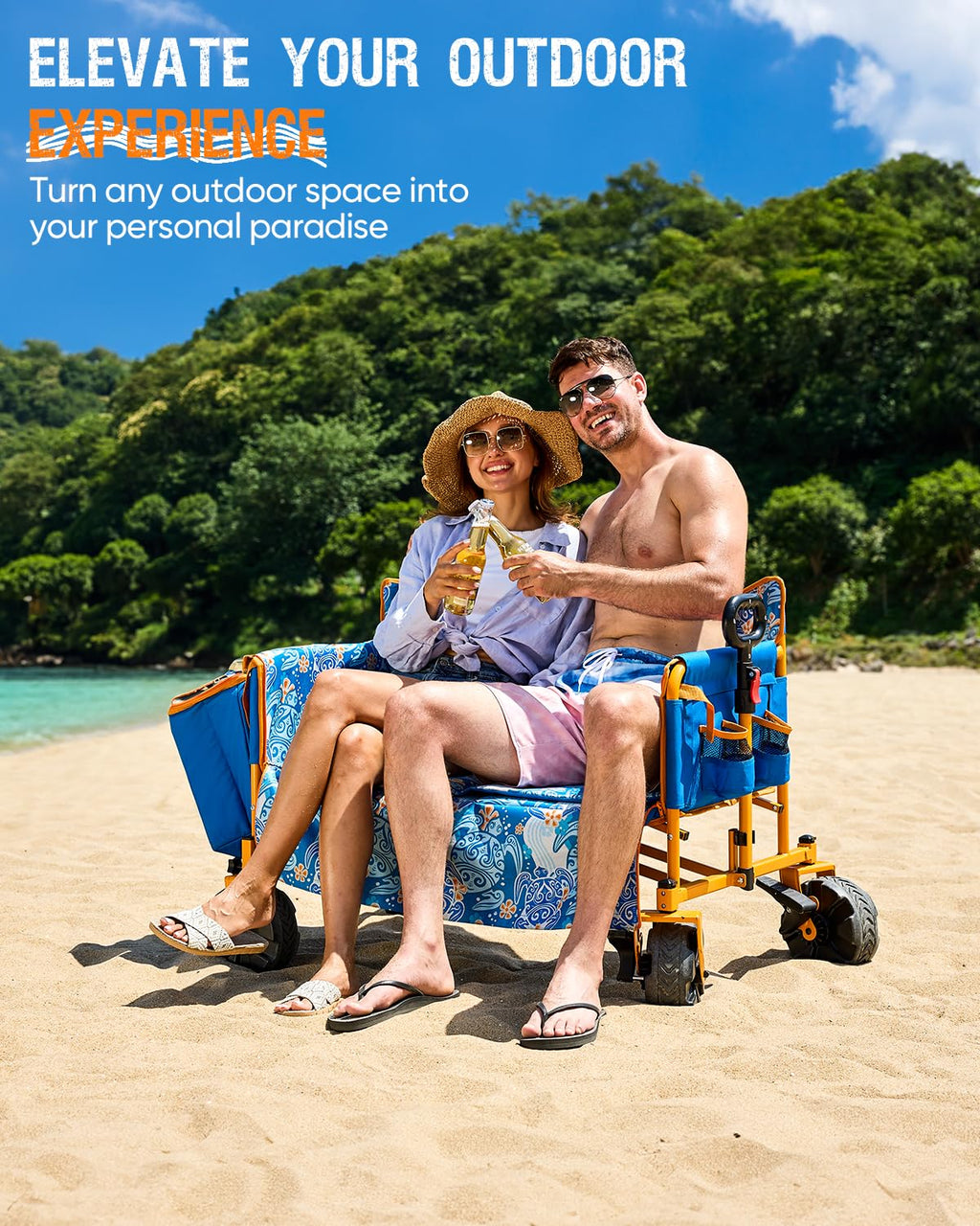 Old Bahama Bay 500lbs Love-Seat Wagon 3-in-1 Bench Wagon Seat for 2 Adults