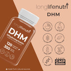 DHM (Dihydromyricetin) 350mg - Dervied from Ampelopsis Grossedentata, 120 Vegetarian Capsules, Organic Supplement for Daily Detox & Energy Balance, 4-Month Supply, GMP Certified, Made in USA