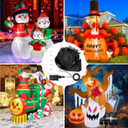 Replacement 1.5A Air Blower Fan for Inflatables, 8 LED Light, 2.0A Adapter