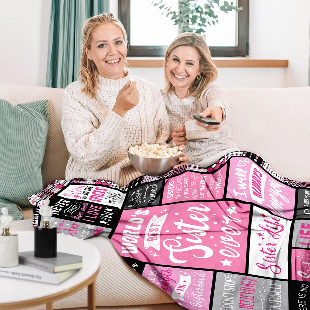 PVDSAVE Sister Birthday Gifts, Best Sister Ever Blanket 50"x60"
