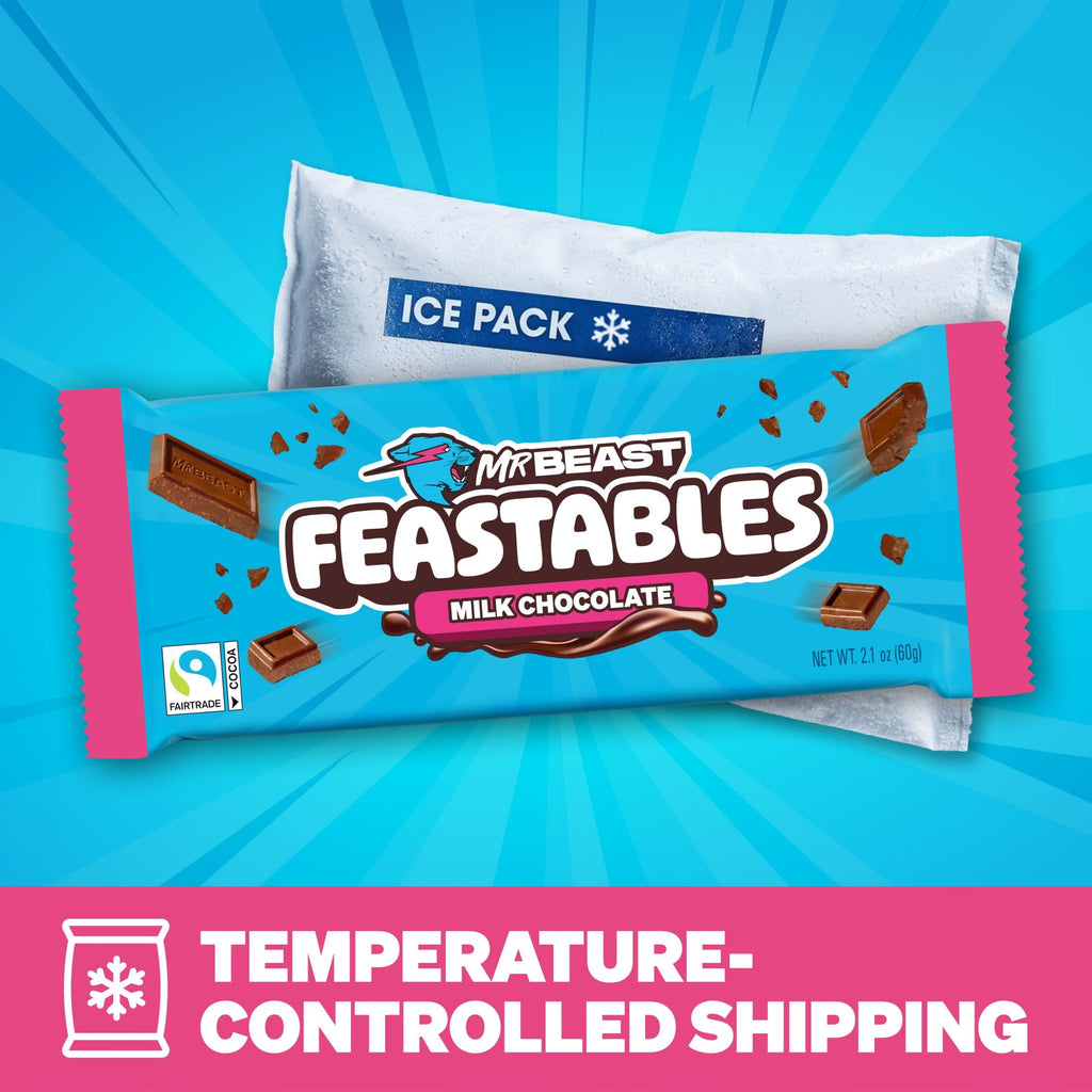 MrBeast Feastables Milk Chocolate Bar, King Size, 10 Count, Fairtrade Cocoa