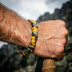 GALKCRST Tiger Eye Bracelets Men Yellow Blue Stone, Adjustable, Bone Beads