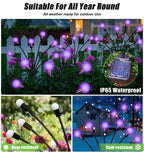 NBQQ Solar Garden Lights Outdoor, Waterproof Solar Powered Lights for Yard Pathway Patio, Swaying Lawn Decor as Gardening Gifts for Women Holiday (Purple, 6 Pack)