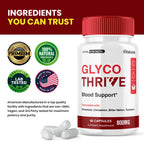 Glyco Thrive Capsules, GlycoThrive Blood Support Supplement Pills, Premium Natural Daily Multivitamin Wellness Formula for Maximum Energy & Overall Balance Health, Glyco Thrives Reviews (60 Capsules)