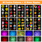 2026 Upgraded Halloween Projector, 8 Patterns (Ocean Wave & Patterns),8 Theme Waterproof Holiday Projector with Remote for Halloween,Christmas,Happy New Year