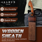 Golden Bird Parang Machete with Wooden Sheath for Cutting Trees Heavy Duty