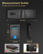 2026 Wallet for Men - RFID Blocking Slim Minimalist Wallet, Carbon Fiber