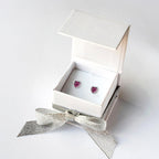 Heart Birthstone Screw Back Earrings, 925 Sterling Silver Hypoallergenic (June)