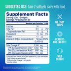Oceanblue Professional Fish Oil with Vitamin D3 | Triple Strength 2100mg Omega-3 DPA EPA DHA | Wild Caught | Burpless Orange Flavor | 180 Softgel Capsules