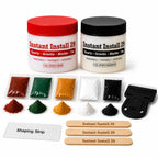 Instant Install 29 Complete - 4 oz Epoxy Permanent Repair Kit with EZ-Tint 10 g 5-Pack, Mixing Sticks, Razor, & Shaping Strip - Granite, Marble, & Tile - Rebonds & Rebuilds - Dry in 29 Minutes