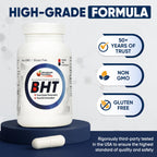 Wholesale Nutrition BHT - 250mg Potent Antioxidant - Non-GMO, Gluten-Free - Enhance Oil/Fat Preservation - Pure Butylated Hydroxytoluene for Foods/Oils - 180 Capsules