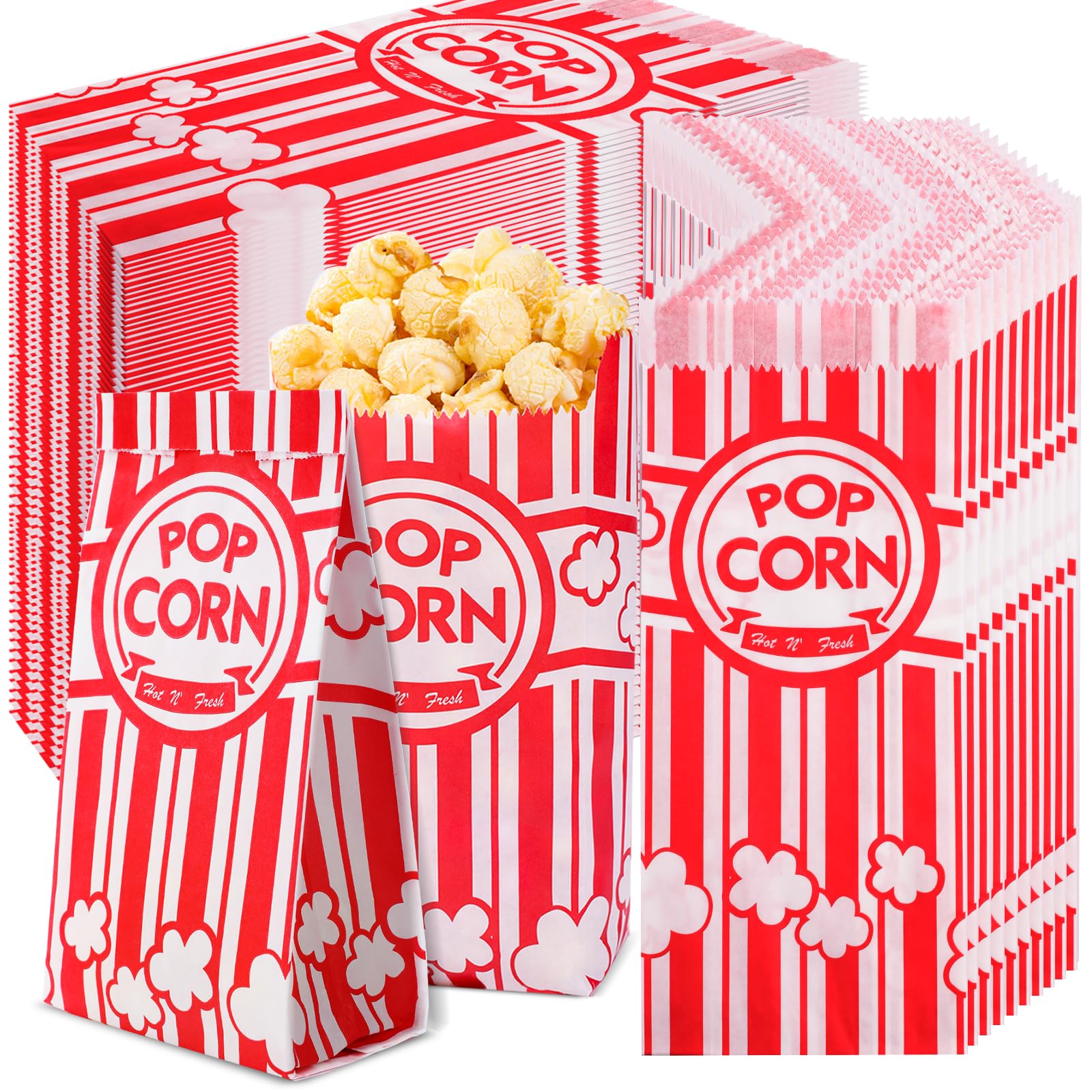 VOISEN Paper Popcorn Bags,1200 Packs 1oz Popcorn Bag Individual Servings, Pop Corn Bag Bulk for Poporn Machine,Movie Nights Pop Corn Bags