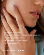 PAVOI 14K Gold Plated 925 Sterling Silver Eternity Band for Women, Yellow 7