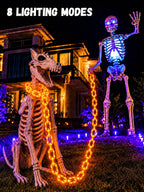 Battery Halloween Chain Lights, 10 FT 160 LED Orange Light-Up Plastic Timer