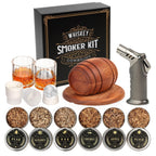 ComboJoy Whiskey Smoker Kit with Torch - 6 Flavors Wood Chips, 2 Glasses, 2 Ice Ball Molds - Cocktail Smoker Infuser Kit, Old Fashioned Drink Smoker Kit, Birthday Bourbon Gifts for Men,Dad(NO Butane)