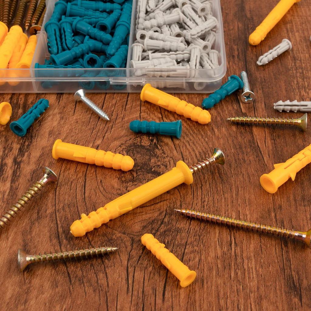 KURUI Drywall Anchors and Screws Assortment Kit, 270Pcs Dry Wall Anchors